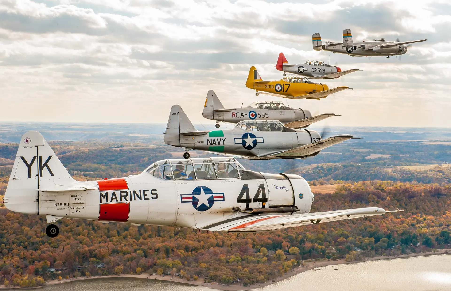 Formation flight of vintage aircraft
